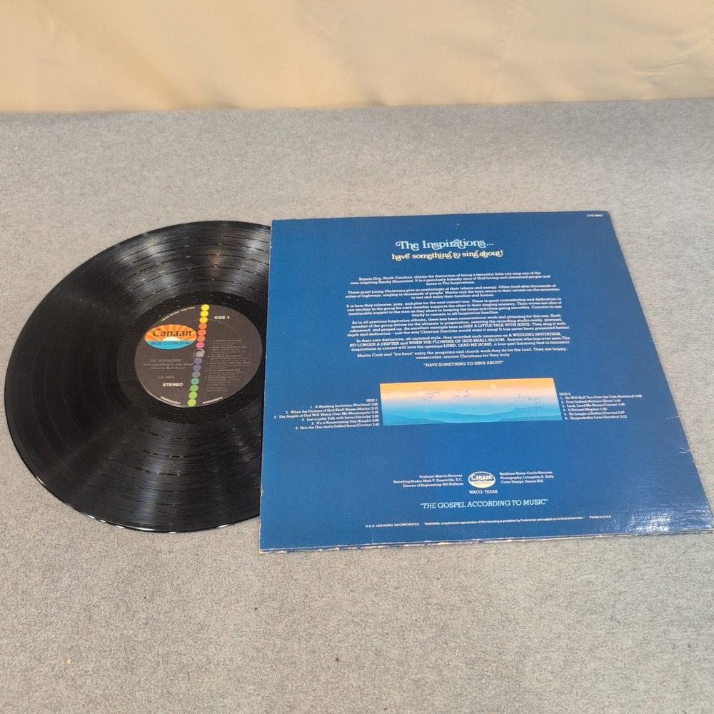 The Inspirations Have Something to Sing About Vinyl LP Signed CAS-9843 Gospel - Picture 5 of 5